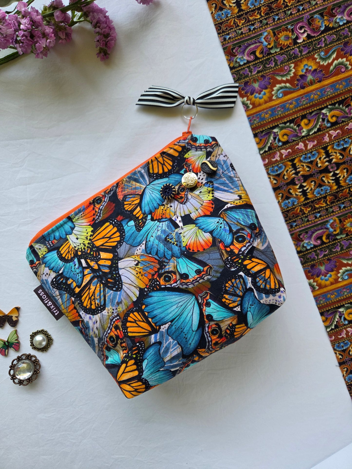 BUTTERFLY KISSES zipper pouch