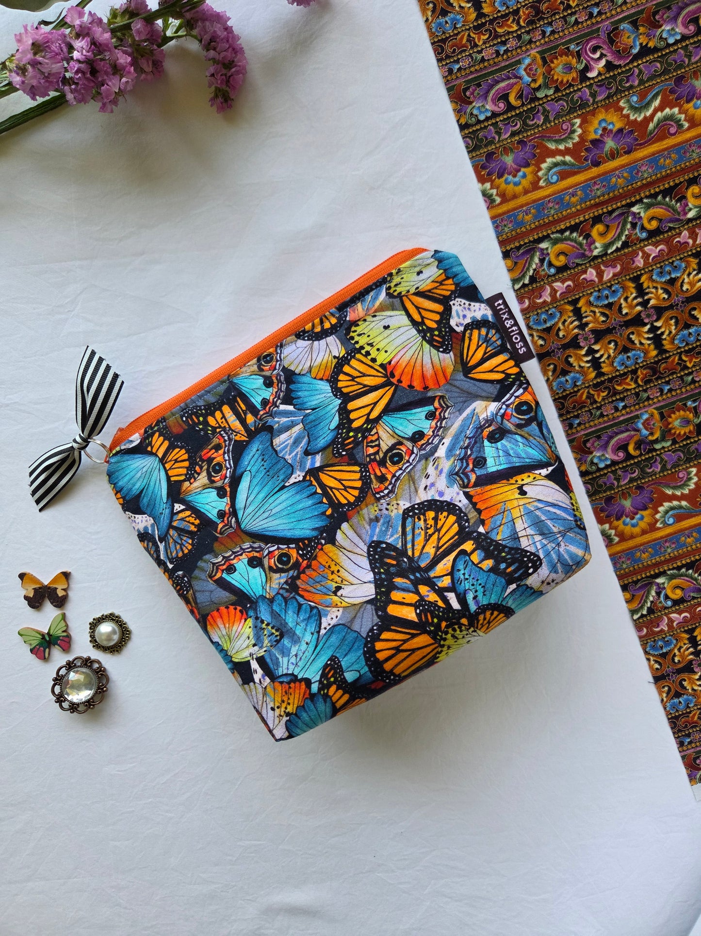 BUTTERFLY KISSES zipper pouch