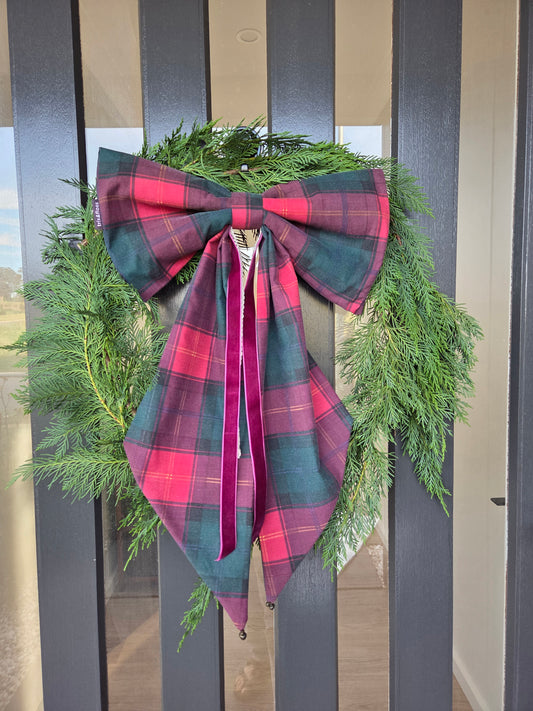 Giant Christmas Bow - Vintage Tartan