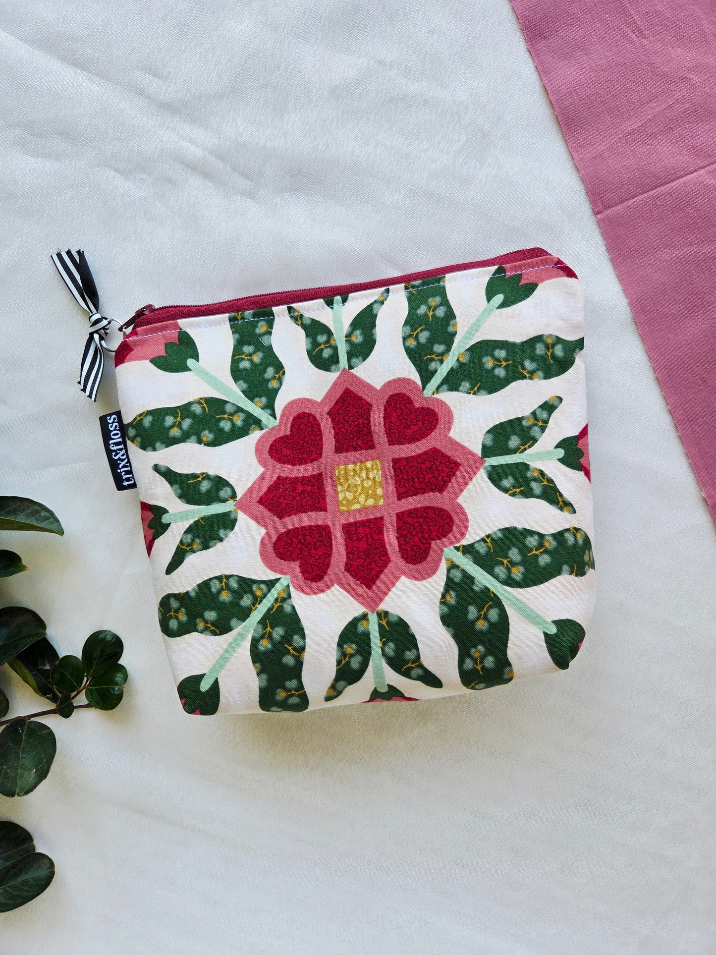 ROSE RENAISSANCE zipper pouch