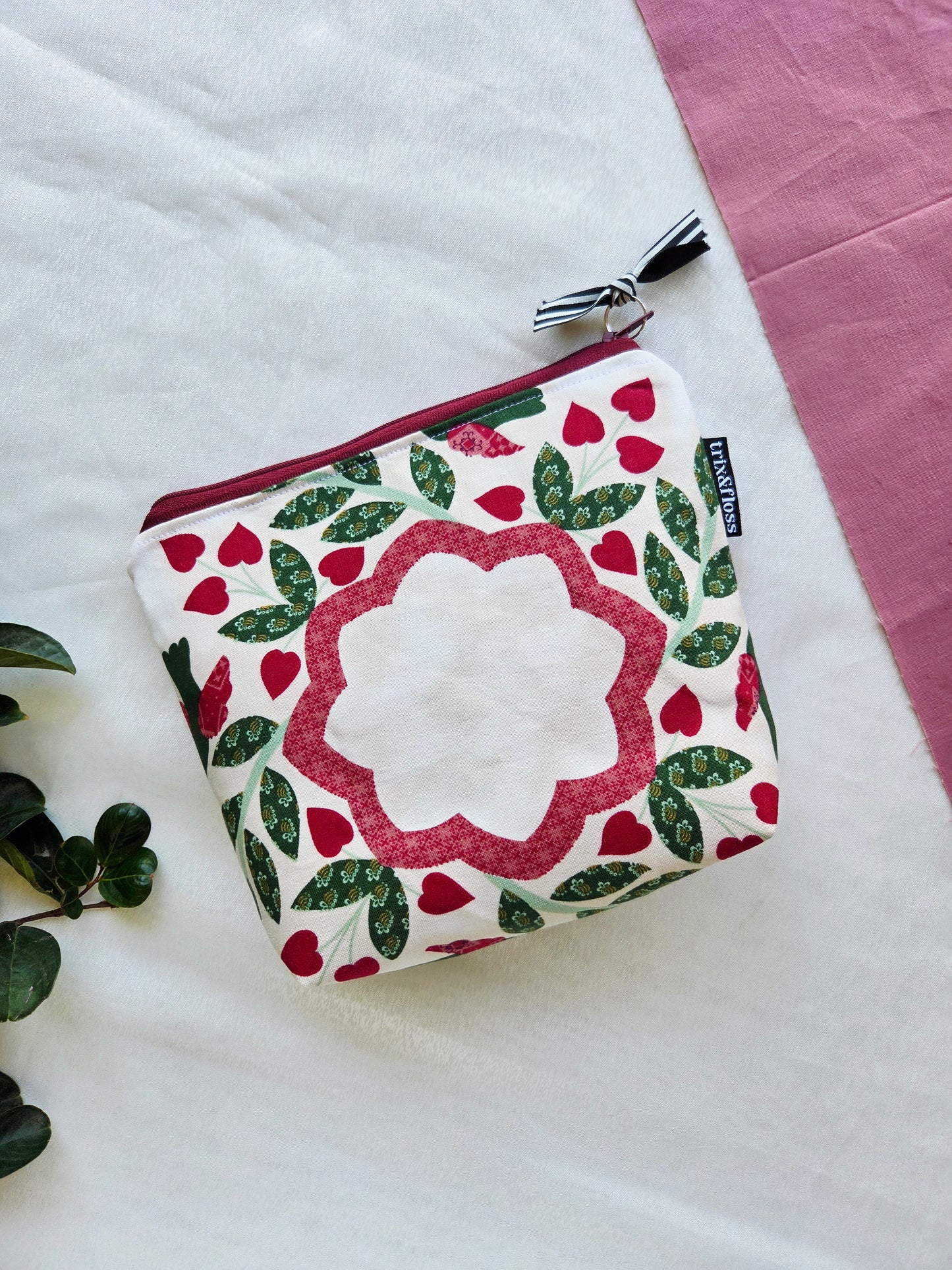 ROSE RENAISSANCE zipper pouch