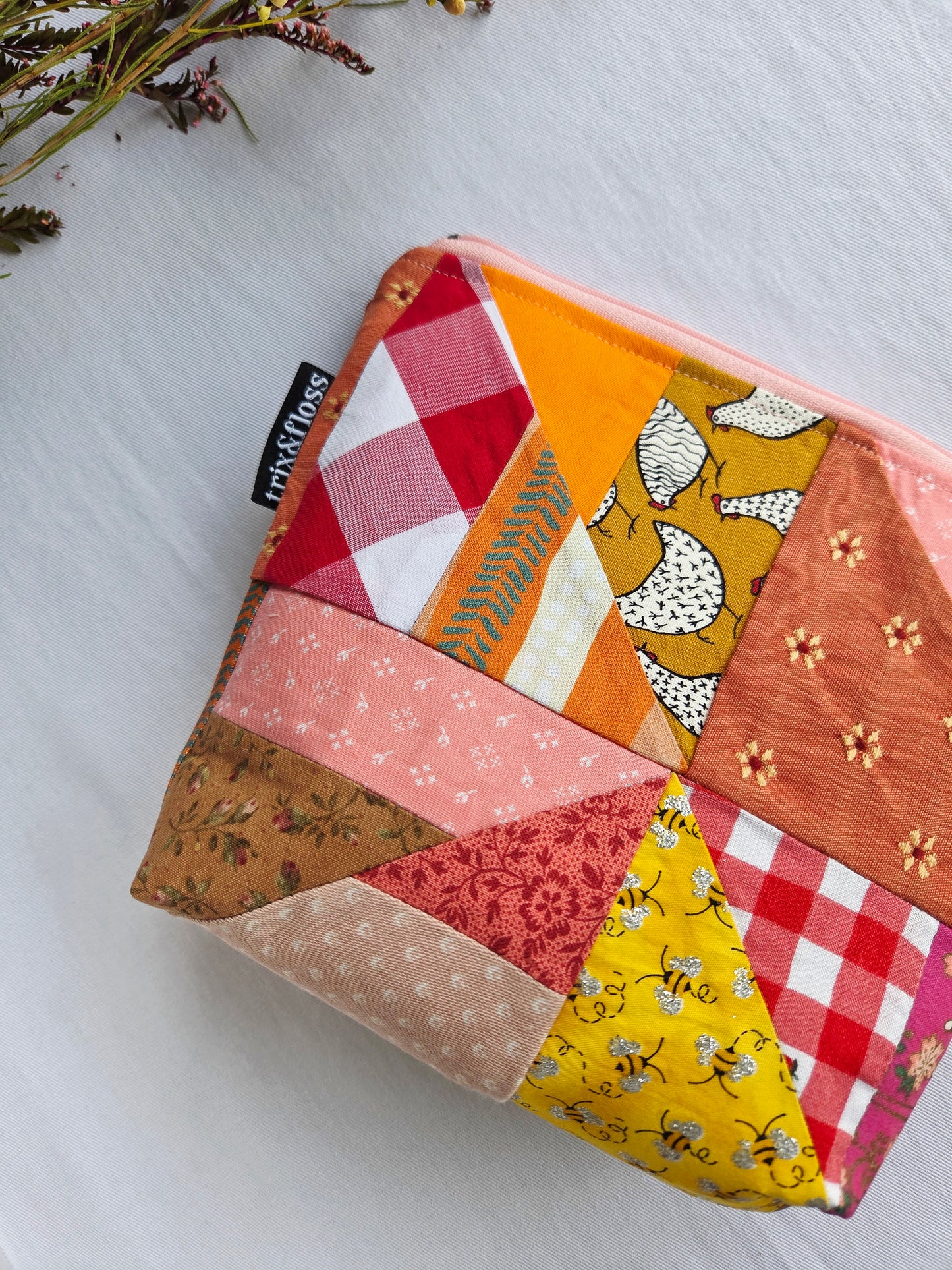 SUNSET PATCHWORK CLUB zipper pouch