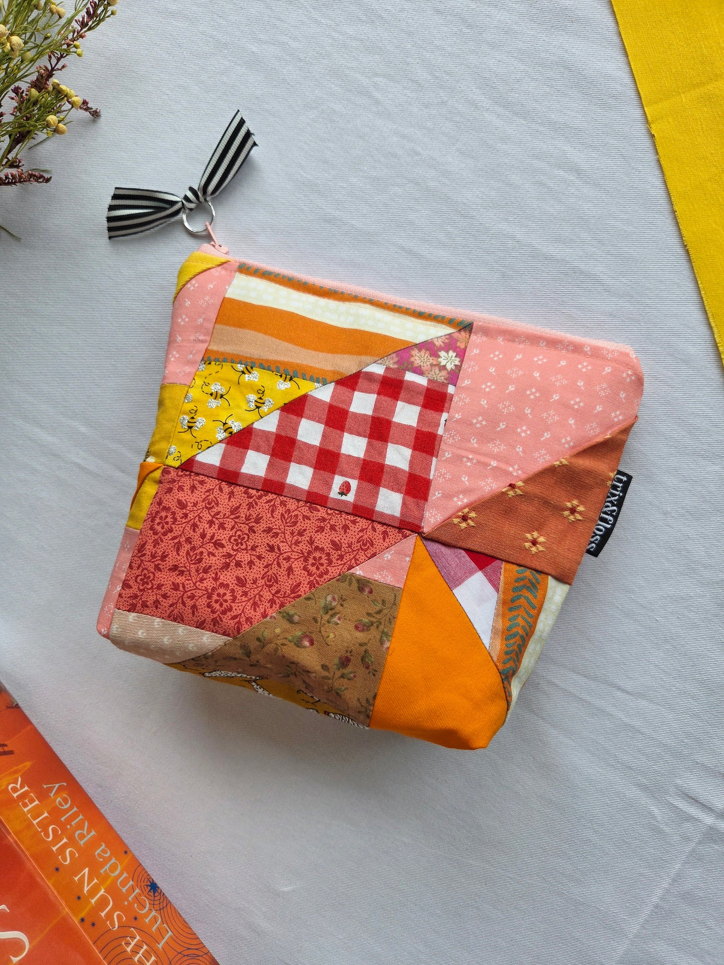 SUNSET PATCHWORK CLUB zipper pouch
