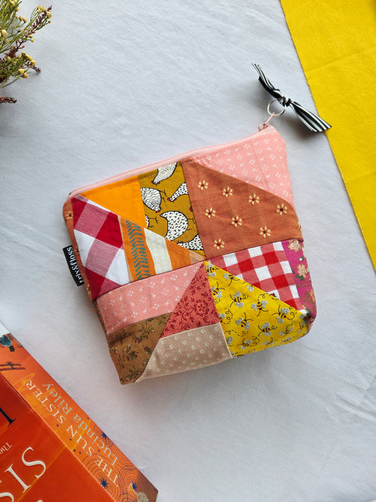SUNSET PATCHWORK CLUB zipper pouch