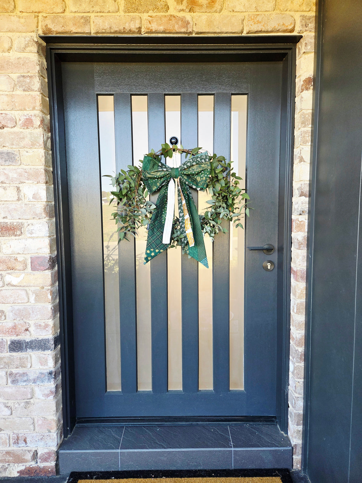 Giant Christmas Bow - Patchwork Green