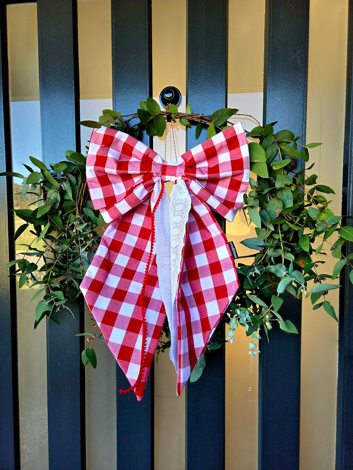Giant Christmas Bow - Festive Gingham