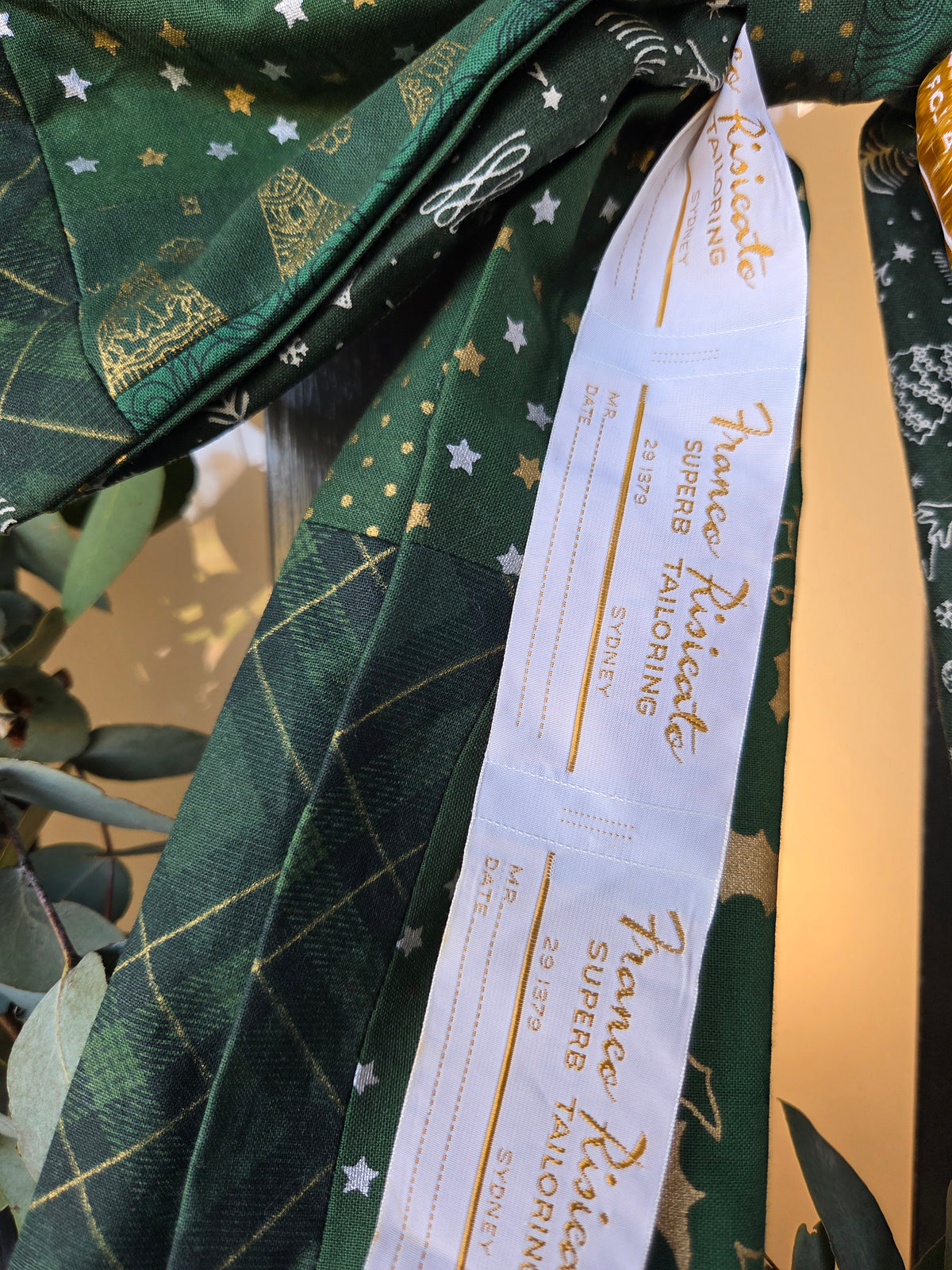 Giant Christmas Bow - Patchwork Green