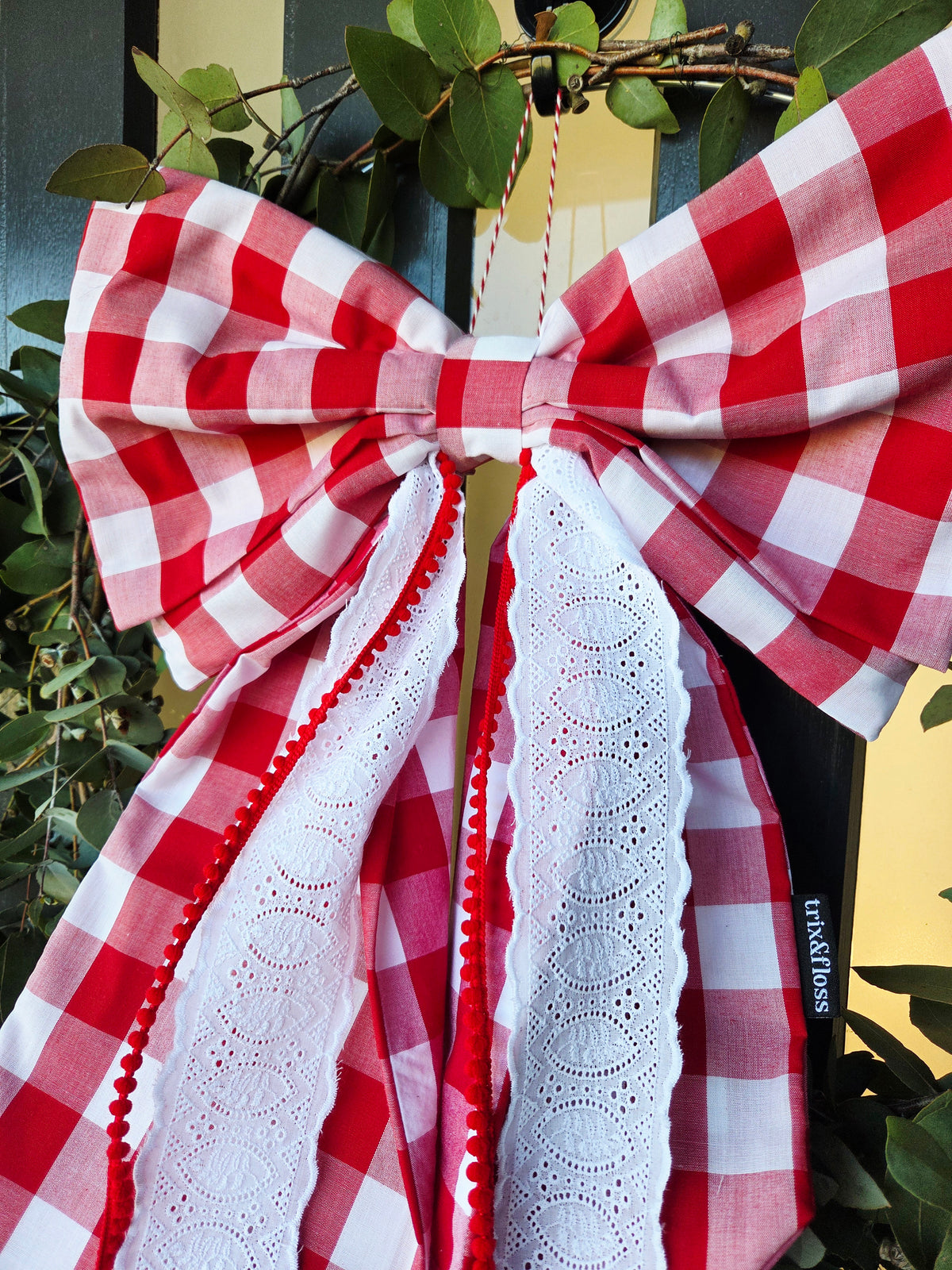 Giant Christmas Bow - Festive Gingham
