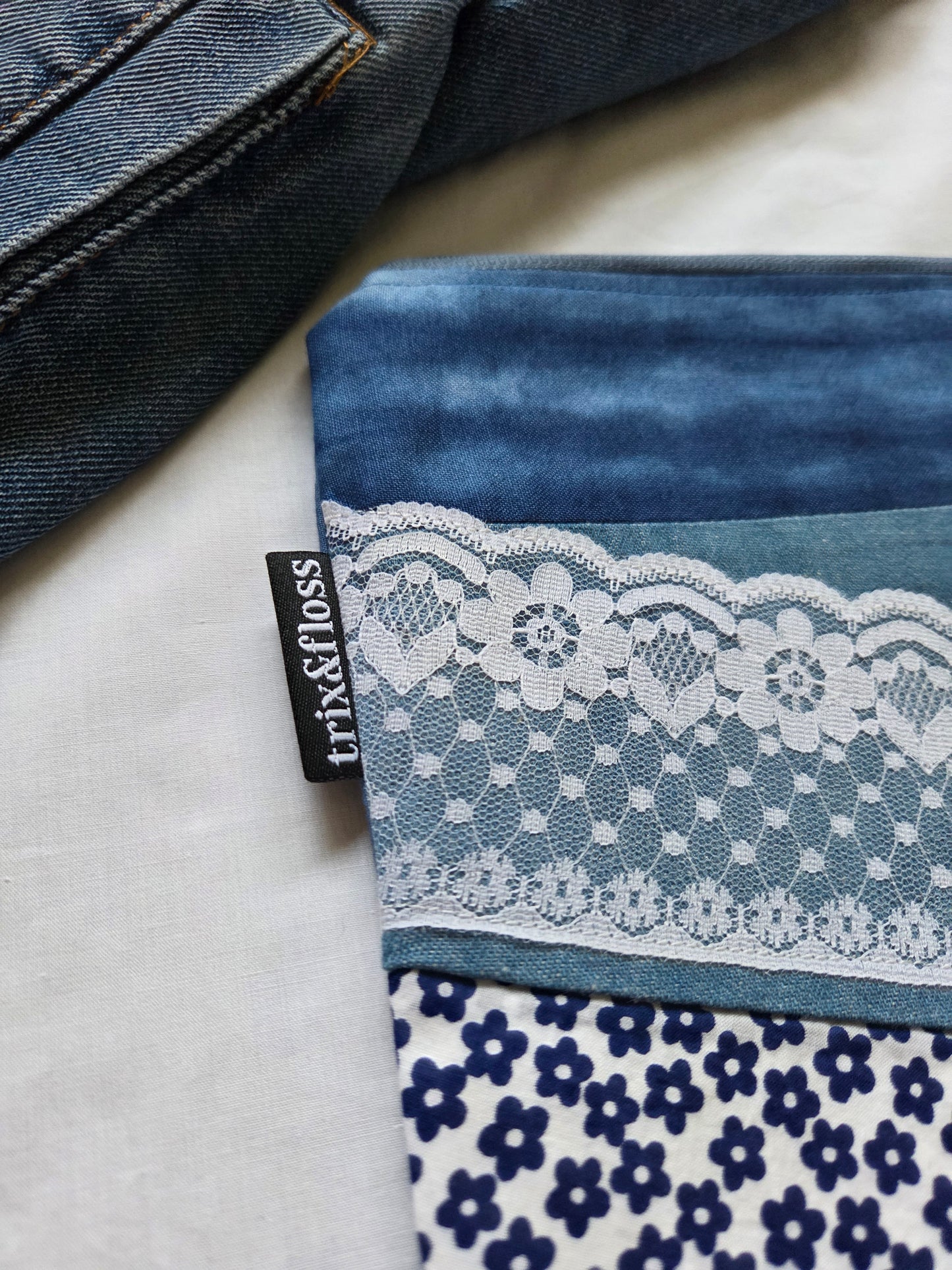 BLUES FOR DAYS large zipper clutch